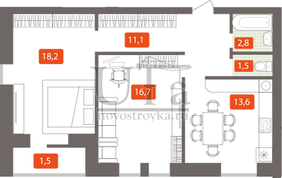 Купить 2-комнатную квартиру 65.4 кв.м. в Жилой комплекс "Теплый дом"