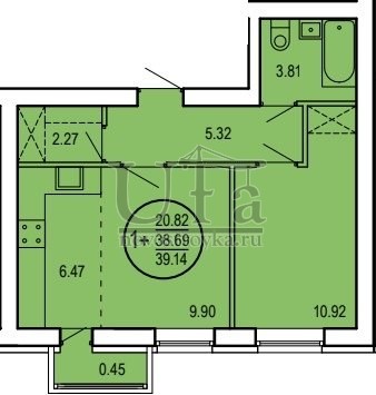 Купить 1-комнатную квартиру 39.14 кв.м. в Жилой комплекс «Чайка»