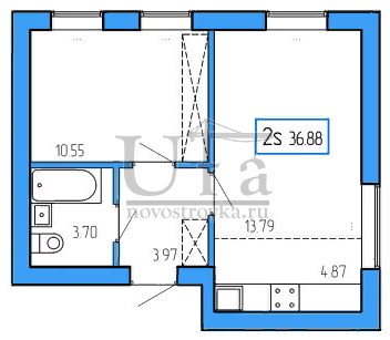 Купить 2-комнатную квартиру 36.88 кв.м. в ЖК «Дома на Макарова» 