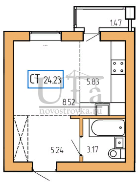 Купить Студия-комнатную квартиру 24.23 кв.м. в ЖК «Дома на Макарова» 