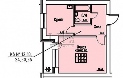 Купить 1-комнатную квартиру 38.3 кв.м. в ЖК Молодежный