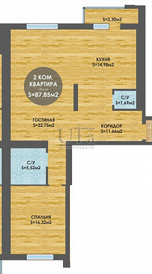Купить 2-комнатную квартиру 87.85 кв.м. в Лимонарий