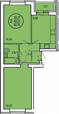 Купить 2-комнатную квартиру 50.32 кв.м. в Жилой комплекс «Чайка»
