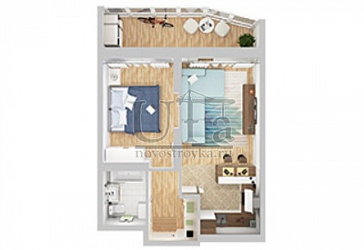 Купить 1-комнатную квартиру 36.94 кв.м. в ЖК Новалэнд