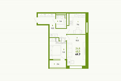 Купить 2-комнатную квартиру 49.7 кв.м. в Умный дом на Злобина