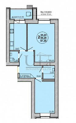 Купить 2-комнатную квартиру 61.55 кв.м. в ЖК "Йондоз"