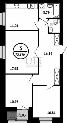 Купить 3-комнатную квартиру 73.29 кв.м. в ЖК "Цветы Башкирии" (ЗАО «ФСК Архстройинвестиции»)