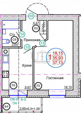 Купить 1-комнатную квартиру 37.13 кв.м. в ЖД квартала 7А по ул. Мушникова
