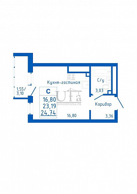 Купить Студия-комнатную квартиру 24.74 кв.м. в Жилой комплекс "Новоуфимский"