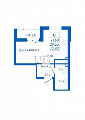 Купить Студия-комнатную квартиру 30.92 кв.м. в Жилой комплекс "Новоуфимский"