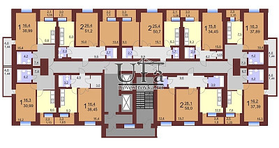 Купить 1-комнатную квартиру 38.45 кв.м. в Жилой комплекс "Лазурный"