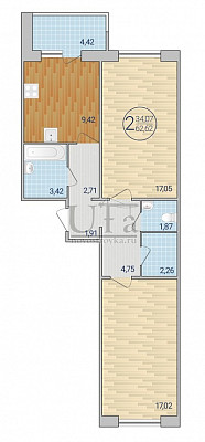 Купить 2-комнатную квартиру 62.2 кв.м. в Жилой комплекс "Полесье"