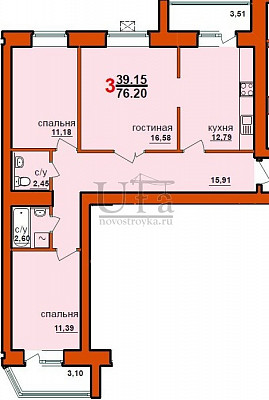 Купить 3-комнатную квартиру 76.20 кв.м. в ЖД №2 по ул.Интернациональная