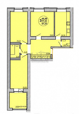 Купить 3-комнатную квартиру 81.51 кв.м. в ЖК "Йондоз"