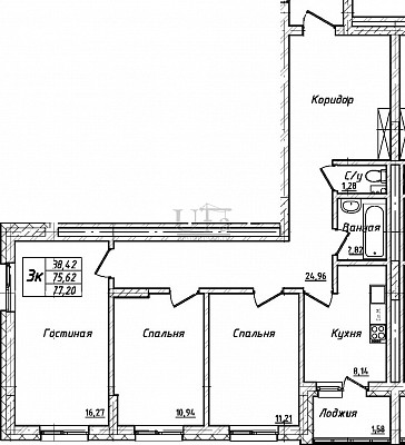 Купить 3-комнатную квартиру 77.2 кв.м. в кузнецовский затон, мкр, группа жилых домов