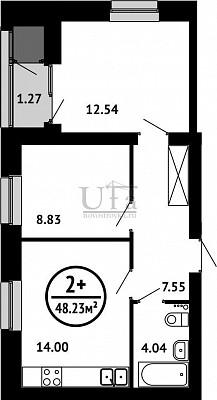Купить 2-комнатную квартиру 48.23 кв.м. в ЖК "Цветы Башкирии" (ЗАО «ФСК Архстройинвестиции»)