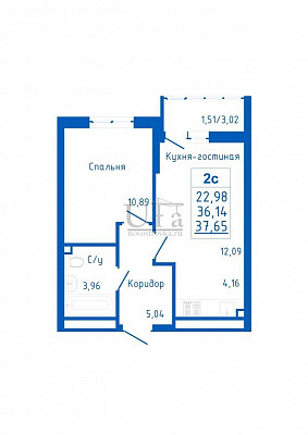 Купить 2-комнатную квартиру 37.65 кв.м. в Жилой комплекс "Новоуфимский"
