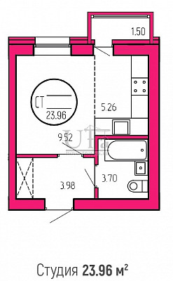 Купить Студия-комнатную квартиру 23.96 кв.м. в Апартаменты Идея