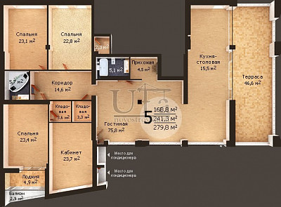 Купить 5-комнатную квартиру 279.8 кв.м. в Комплекс домов «Green Park»