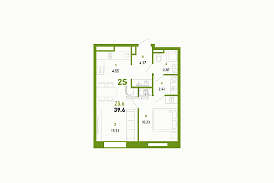 Купить 2-комнатную квартиру 39.6 кв.м. в Умный дом на Злобина