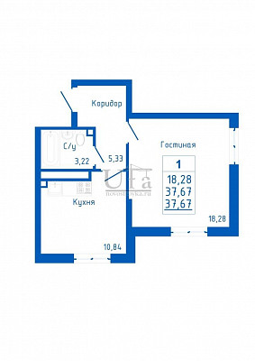 Купить 1-комнатную квартиру 37.67 кв.м. в Жилой комплекс "Новоуфимский"