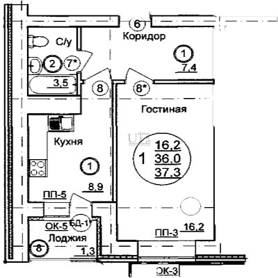 Купить 1-комнатную квартиру 37.3 кв.м. в ЖК Серебряный ручей