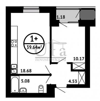 Купить 1-комнатную квартиру 39.64 кв.м. в ЖК "Цветы Башкирии" (ЗАО «ФСК Архстройинвестиции»)
