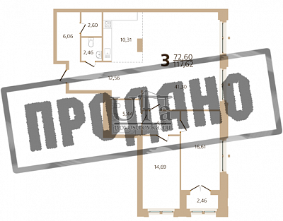 Купить 3-комнатную квартиру 118.71 кв.м. в ЖК "Аристократ"
