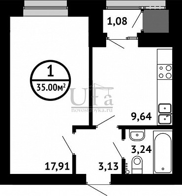 Купить 1-комнатную квартиру 35.0 кв.м. в ЖК "Цветы Башкирии" (ЗАО «ФСК Архстройинвестиции»)