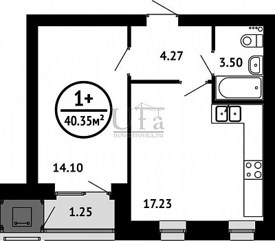 Купить 1-комнатную квартиру 40.35 кв.м. в ЖК "Цветы Башкирии" (ЗАО «ФСК Архстройинвестиции»)