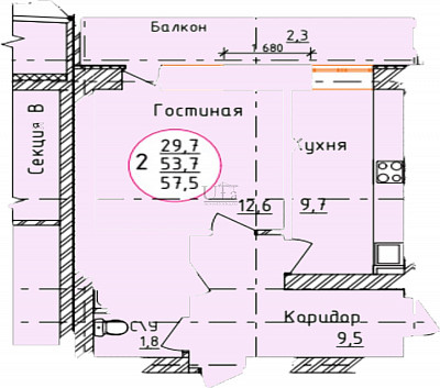 Купить 2-комнатную квартиру 57.5 кв.м. в ЖК Серебряный ручей