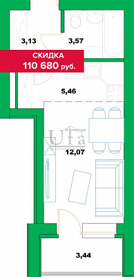 Купить Студия-комнатную квартиру 27.67 кв.м. в Жилой комплекс "Зубово . Гарден"