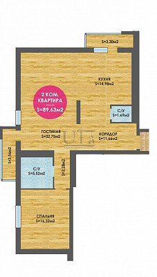 Купить 2-комнатную квартиру 89.63 кв.м. в Лимонарий