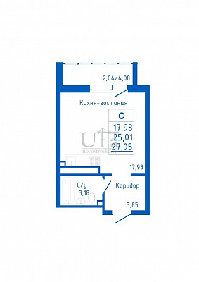 Купить Студия-комнатную квартиру 27.05 кв.м. в Жилой комплекс "Новоуфимский"