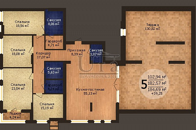 Купить 5-комнатную квартиру 223.94 кв.м. в Комплекс домов «Green Park»