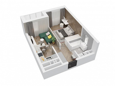 Купить 1-комнатную квартиру 39.0 кв.м. в ЖК Конди-Нова