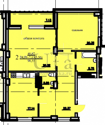 Купить 2-комнатную квартиру 98.55 кв.м. в ЖК Сочинский