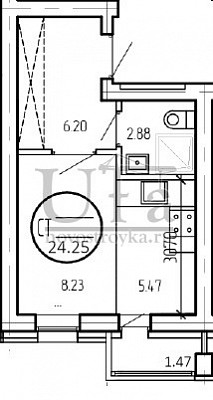 Купить Студия-комнатную квартиру 24.25 кв.м. в Апартаменты Идея