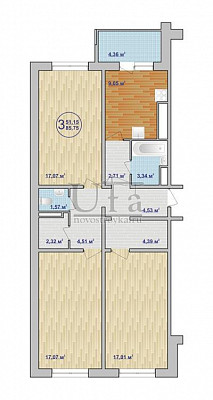 Купить 3-комнатную квартиру 85.75 кв.м. в Жилой комплекс "Полесье"