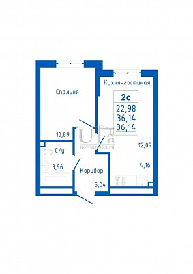 Купить 2-комнатную квартиру 36.14 кв.м. в Жилой комплекс "Новоуфимский"