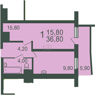 Купить 1-комнатную квартиру 36.8 кв.м. в ЖК Серебряный ручей