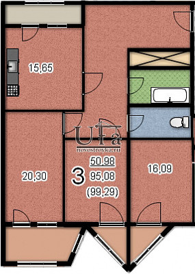 Купить 3-комнатную квартиру 99.29 кв.м. в Жилой комплекс «Карла Маркса 36»