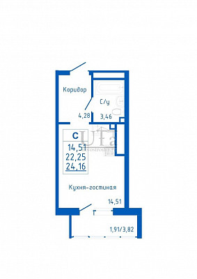 Купить Студия-комнатную квартиру 24.16 кв.м. в Жилой комплекс "Новоуфимский"